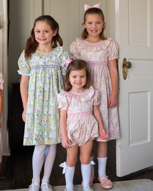 Springtime Garden Smocked Dress