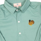 Turkey Embroidered Sage Green Shirt