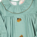 Turkey Embroidered Sage Green Dress