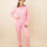 Valentine Hearts Knit Ladies Pajama Set- FINAL SALE