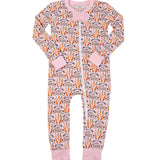 Spring Bunnies Pink Pima Cotton Zip Up Pajamas-FINAL SALE