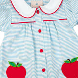 Light Blue Apple Pocket Knit Bubble- FINAL SALE