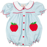 Light Blue Apple Pocket Knit Bubble- FINAL SALE
