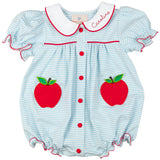 Light Blue Apple Pocket Knit Bubble- FINAL SALE