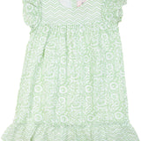 Green Angel Sleeve Tilda Dress