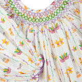 Mardi Gras Smocked Dress