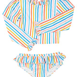 Citrus Stripe Long Sleeve Bikini