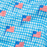 American Flag Gingham Print Shortall