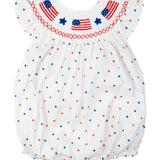 Flags Smocked Star Print Bubble