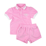 Pink Terry Shorts Set