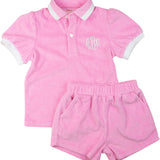 Pink Terry Shorts Set