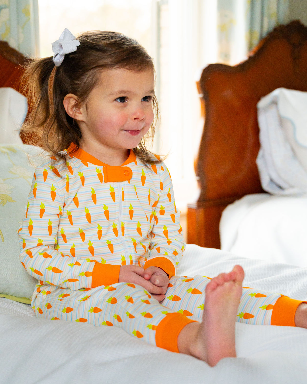 Carrots Striped Knit Zip Up Pajamas-FINAL SALE