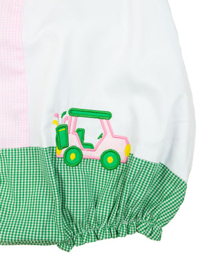 Golf Cart Applique Ruffle Sleeve Bubble