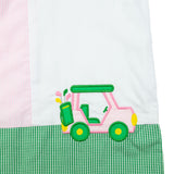 Golf Cart Applique Ruffle Sleeve Dress