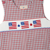 Flags Smocked Checked Shortall- FINAL SALE