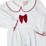 Garnet Bow Hand Crocheted Knit Layette