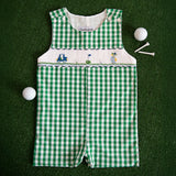 Golf Smocked Green Checked Shortall
