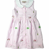 Golf Embroidered Pink Gingham Dress