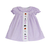 Halloween Fun Embroidered Windowpane Dress