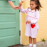 Heart Pockets Pink Gingham Knit Dress