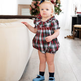 Highland Holiday Plaid Smocked Bubble