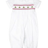 Holly Berry Smocked White Longall- FINAL SALE