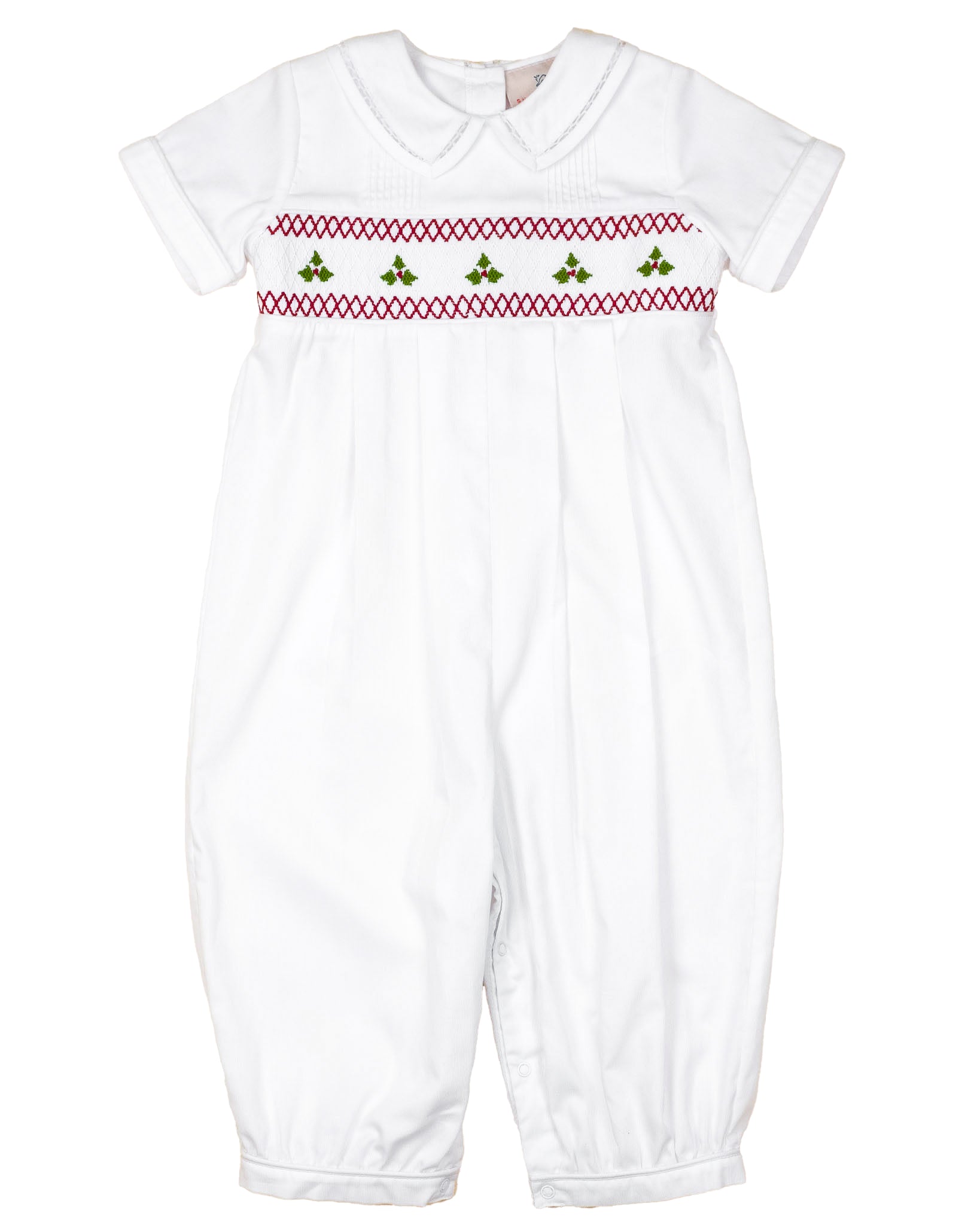 Holly Berry Smocked White Longall