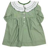 Holly Embroidered Green Checked Dress