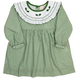 Holly Embroidered Green Checked Dress