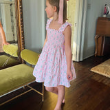 Pink Floral Frames Dress for Girls