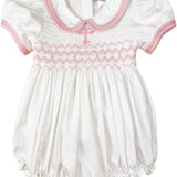 Pink Cross Smocked Bubble