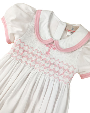 Pink Cross Smocked Dress