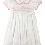 Pink Cross Smocked Dress