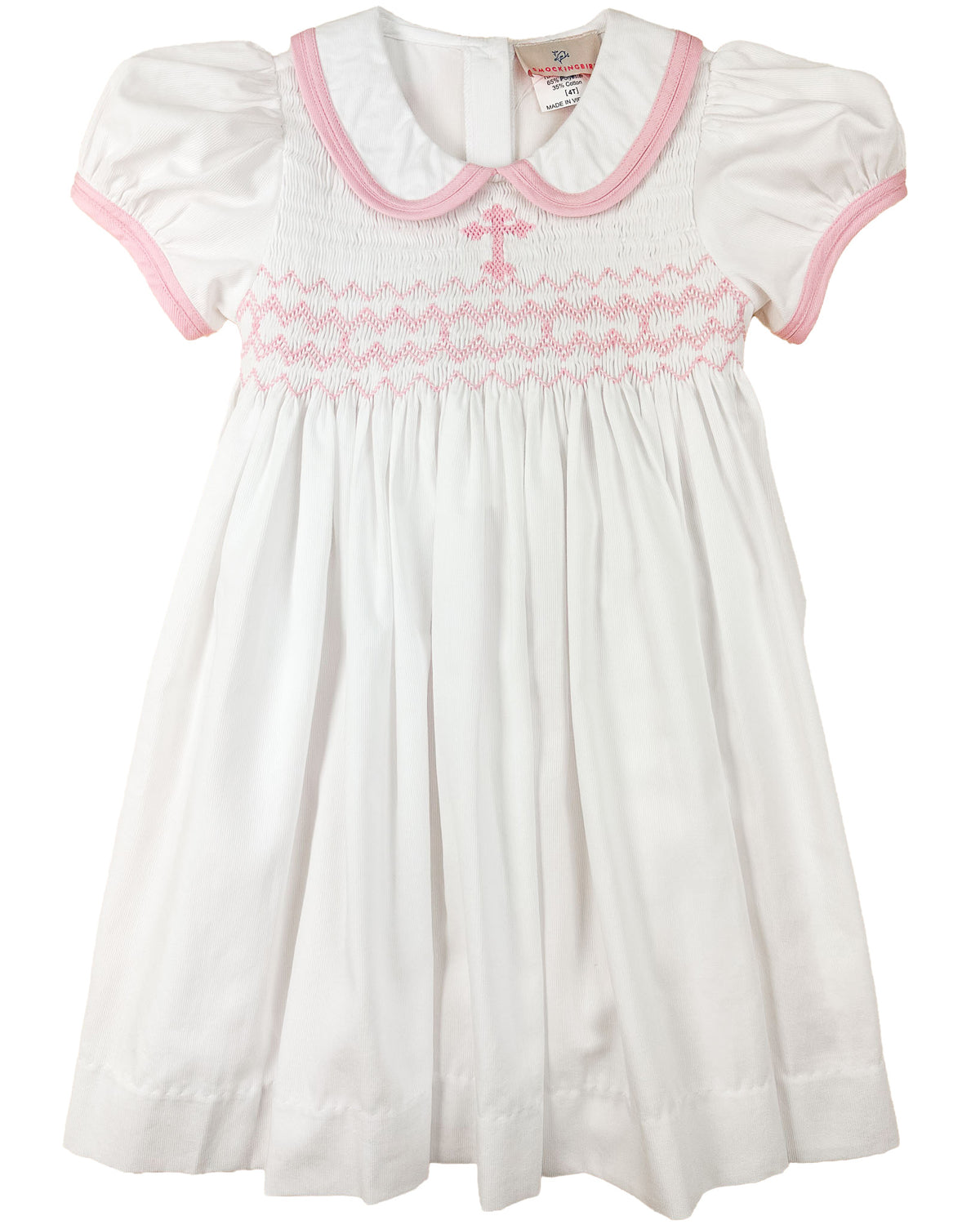 Pink Cross Smocked Dress