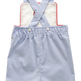 Patriotic Embroidered Shortall with Red Pockets