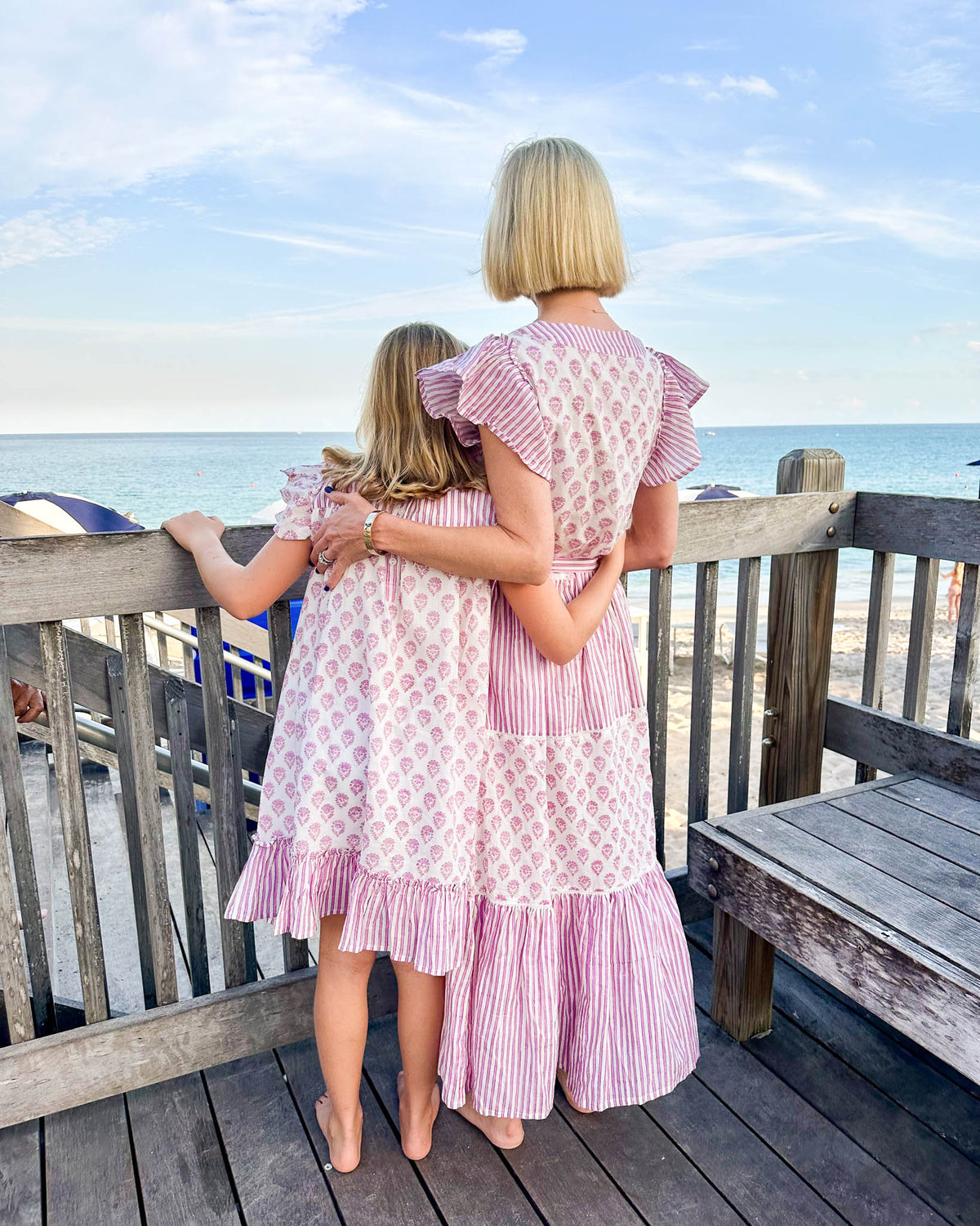 Pink Tiered Tilda Ladies Dress with Sash