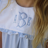 Blue Gingham Bib Jumper- FINAL SALE