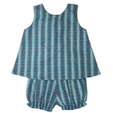 Sapphire Swirl Block Print Bloomer Set