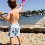 Coastal Stamps in Pastel Swim Trunks- FINAL SALE