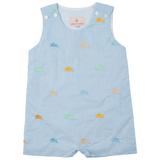 Colorful Bunnies Embroidered Shortall- FINAL SALE