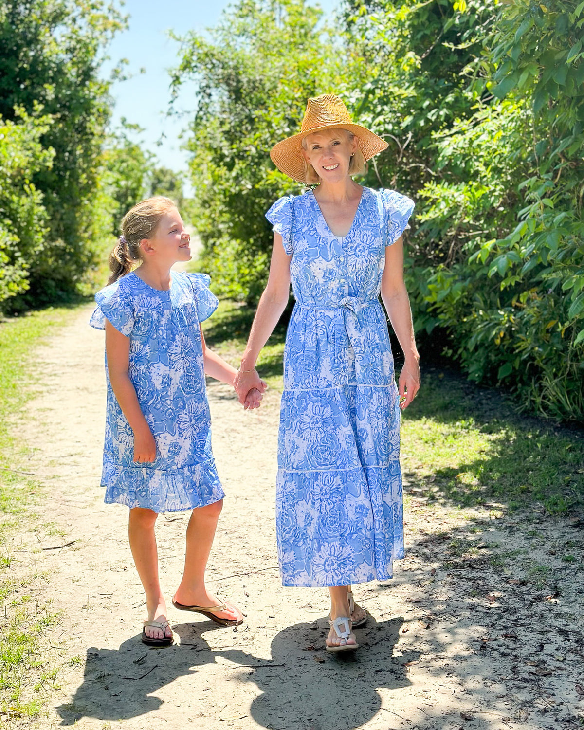 Blue Floral Ladies Dress