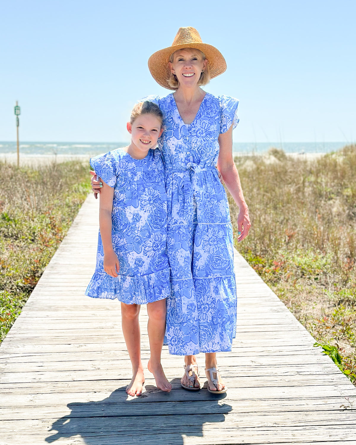 Blue Floral Ladies Dress