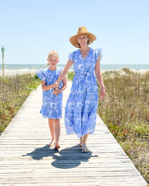 Blue Floral Ladies Dress