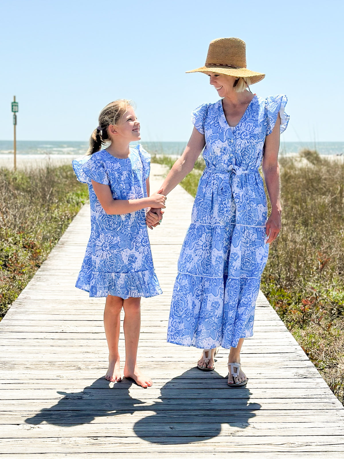 Blue Floral Ladies Dress