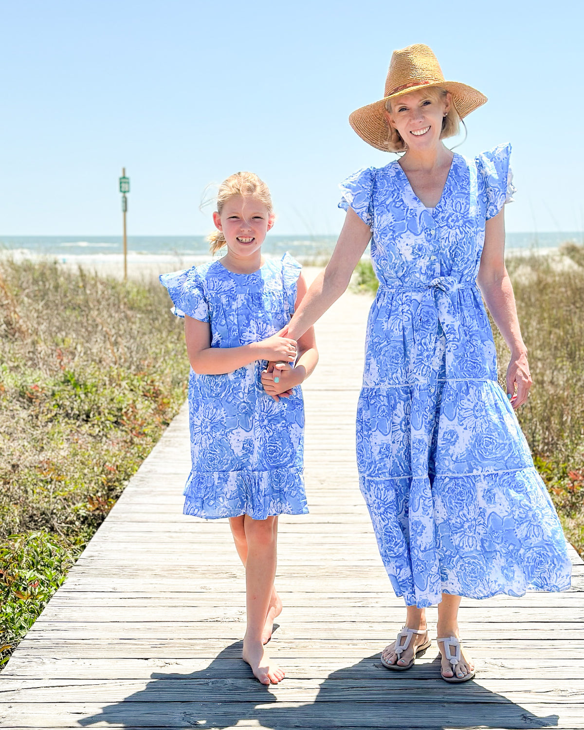 Blue Floral Ladies Dress