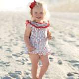 Red White Blue Floral Josie Bubble