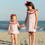 Red White Blue Floral Josie Bubble