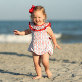 Red White Blue Floral Josie Bubble