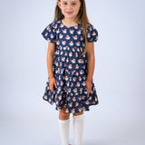 Vintage Santa Navy Twirl Dress- FINAL SALE