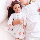 Nutcracker Hand Embroidered Knit Gown For Doll